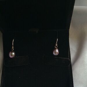 Genuine Pearl Dangle Earrings 925 Silver